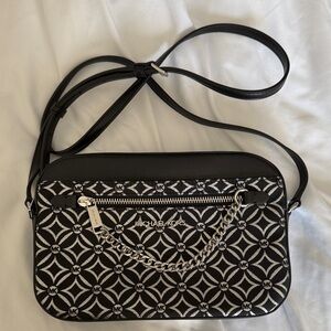 Michael Kors Monogram Black and White Crossbody Bag